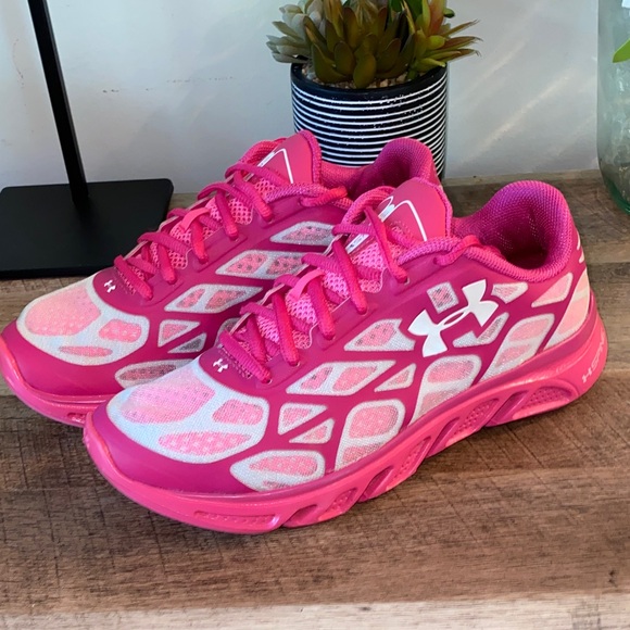 Under Armour Spine Youth Pink & White Running Sneakers Size 6.5Y / Women’s 7.5/8 - Picture 6 of 15